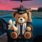 Graduation Wishes Teddy Bear - Personalized Custom Wood Ornament - Gift For Graduates - 2