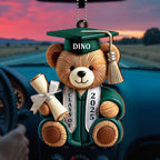 Graduation Wishes Teddy Bear - Personalized Custom Wood Ornament - Gift For Graduates - 3