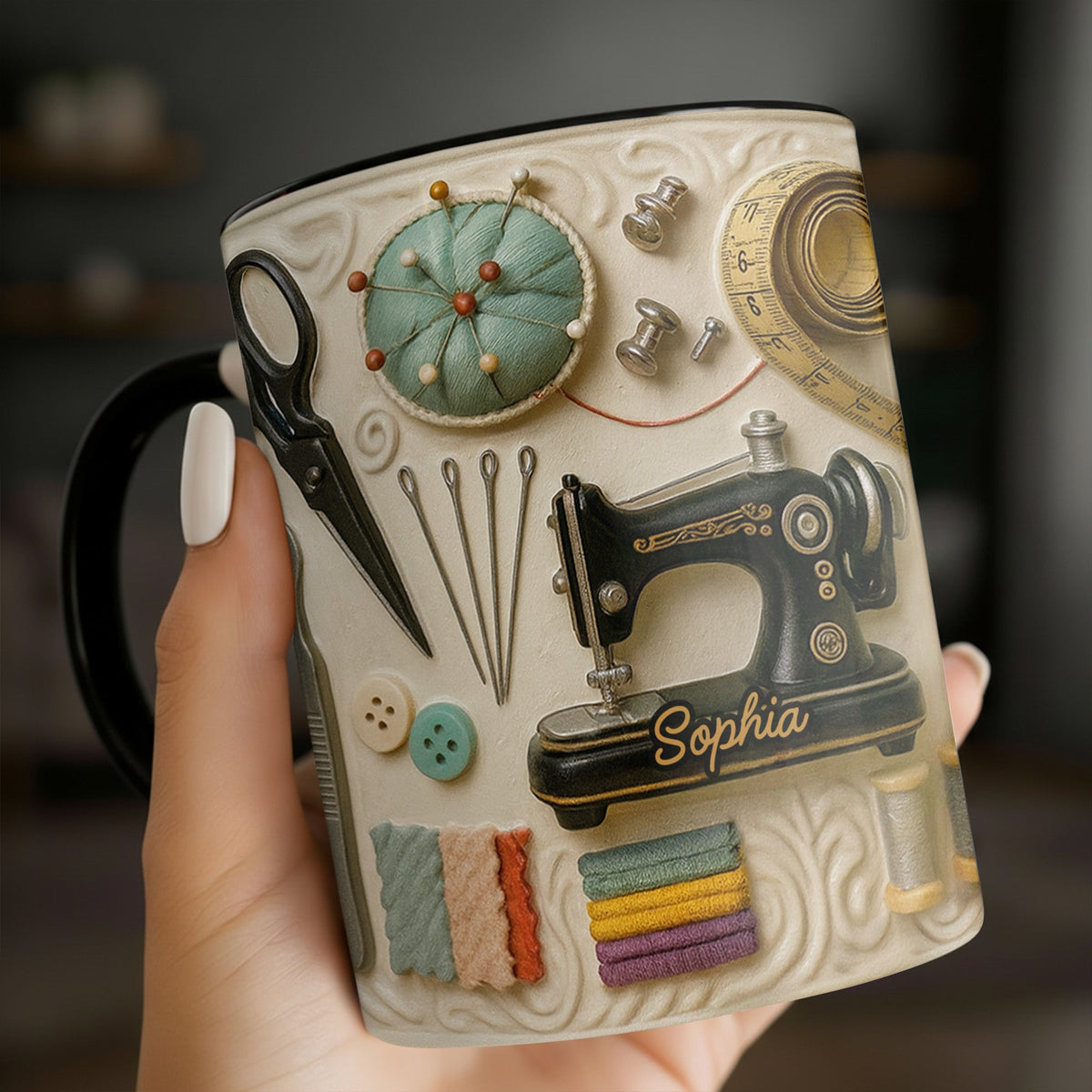 Perfect Gift For Creative Souls With Sewing Theme,Custom Accent Mug,Gift For Crafters - 1