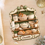 Sourdough Baker Shelf, Personalized Wood Ornament, Gift For Bakers - 12