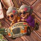 Let's Be Friends 'Til We're Old & Bonkers, Custom Wood Ornament, Gift For Besties - 1