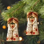 Custom "Sister I Got To Choose" Wood Ornament - Personalized Bestie Floral Keepsake - Christmas Tree Decoration Gift for Best Friends - 6