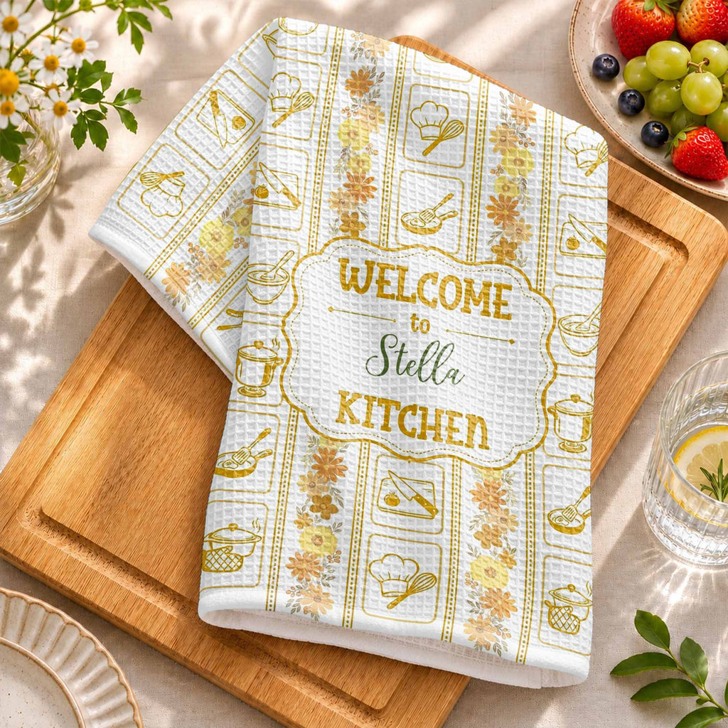 Welcome to My Kitchen, Personalized Kitchen Towel, Gift for Cooks - 5