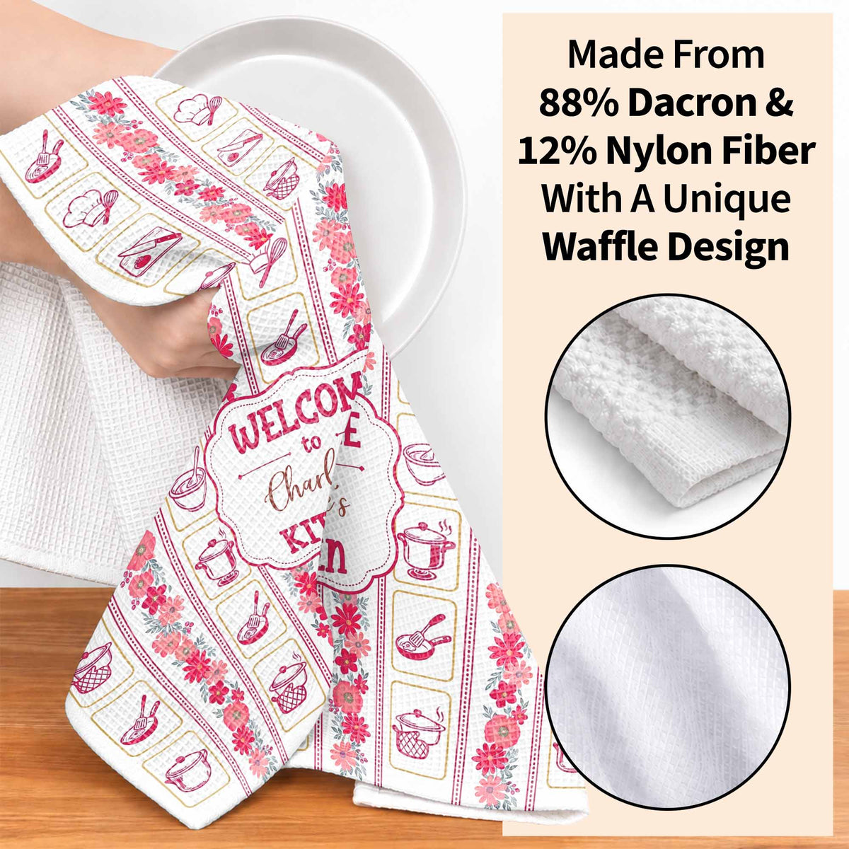 Welcome to My Kitchen, Personalized Kitchen Towel, Gift for Cooks - 6