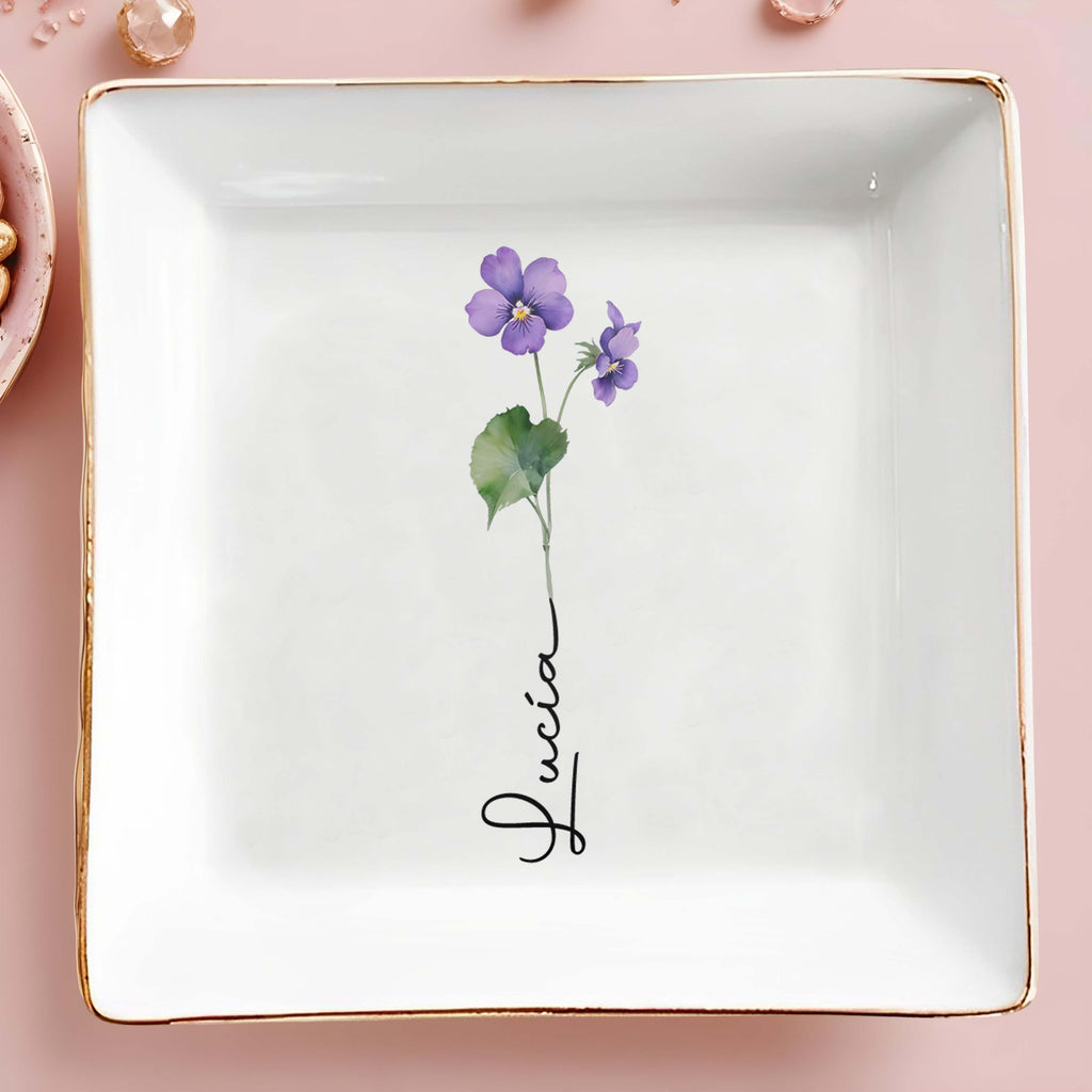 Let Your Love Bloom Forever - Personalized Custom Jewelry Dish - Gift For Beloved Ones - 1