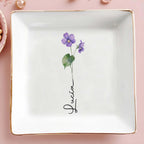 Let Your Love Bloom Forever - Personalized Custom Jewelry Dish - Gift For Beloved Ones - 1