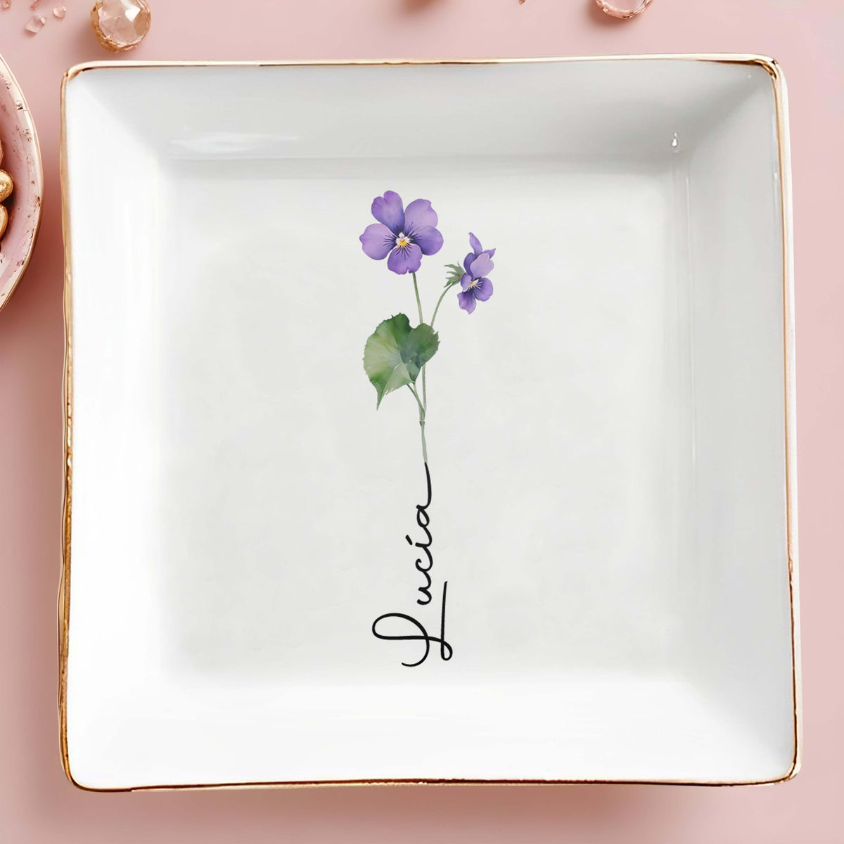 Let Your Love Bloom Forever - Personalized Custom Jewelry Dish - Gift For Beloved Ones - 1