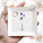 Let Your Love Bloom Forever - Personalized Custom Jewelry Dish - Gift For Beloved Ones - 2