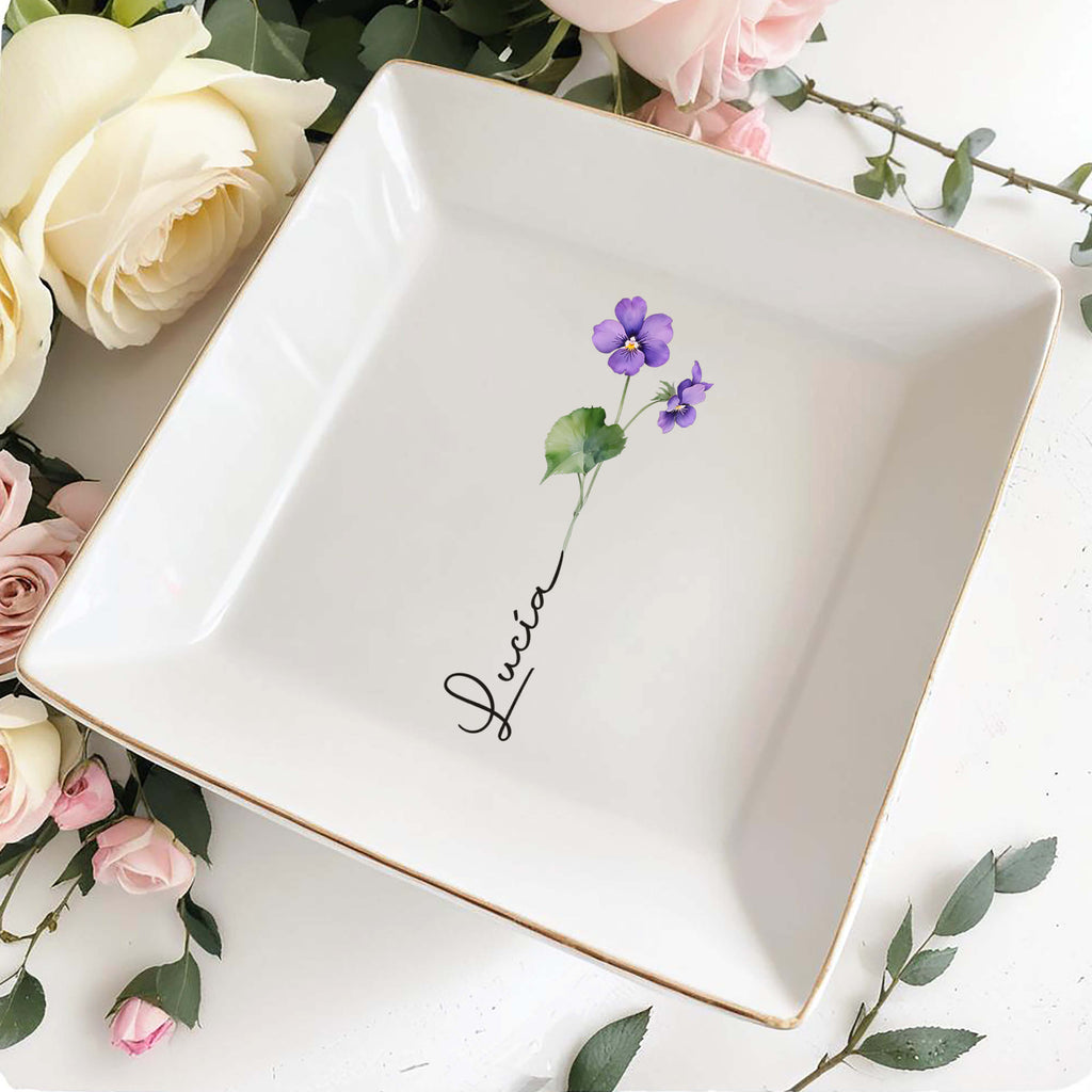 Let Your Love Bloom Forever - Personalized Custom Jewelry Dish - Gift For Beloved Ones - 4