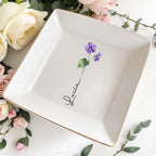 Let Your Love Bloom Forever - Personalized Custom Jewelry Dish - Gift For Beloved Ones - 4