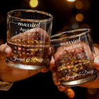 Married Custom Calendar, Personalized Whiskey Glass, Gift for Couples - 3