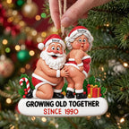 Growing Old Together, Personalized Custom Wood Ornament, Gift For Couples - 2