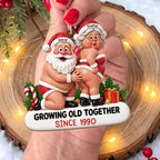 Growing Old Together, Personalized Custom Wood Ornament, Gift For Couples - 8