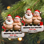 Growing Old Together Santa And Mrs. Claus Ornament, Custom Wood Ornament, Gift For Couples And Parents - 6