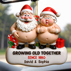 Growing Old Together Santa And Mrs. Claus Ornament, Custom Wood Ornament, Gift For Couples And Parents - 7