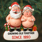 Growing Old Together, Santa And Mrs. Claus Ornament, Gift For Couples - 4