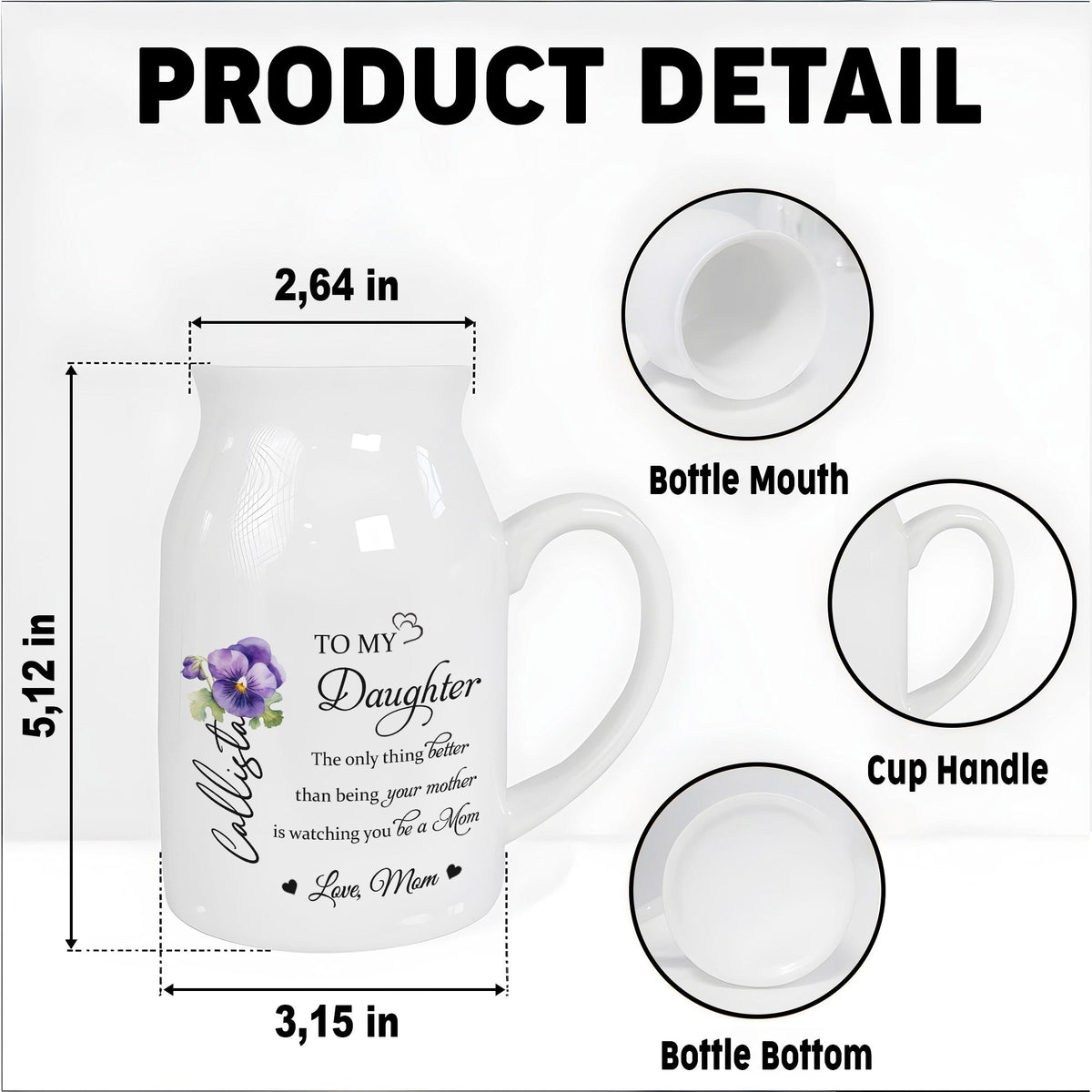 To My Daughter Watching You Be A Mom - Personalized Custom Vase - Gift For Daughters - 2