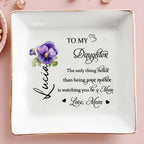To My Daughter - Personalized Custom Jewelry Dish - Gift For Mothers And Daughters - 1