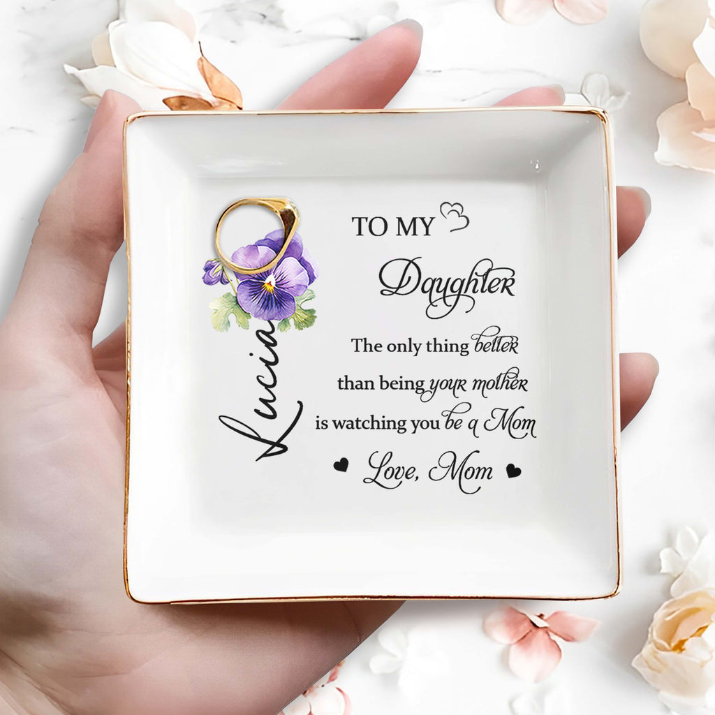 To My Daughter - Personalized Custom Jewelry Dish - Gift For Mothers And Daughters - 2