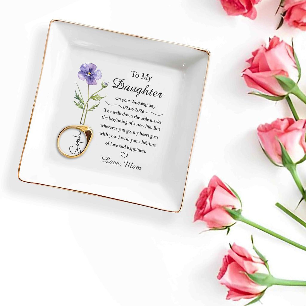 To My Daughter On Your Wedding Day, Jewelry Dish, Gift For Bride - 3