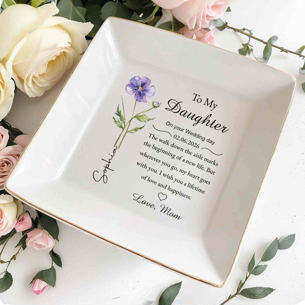 To My Daughter On Your Wedding Day, Jewelry Dish, Gift For Bride - 4