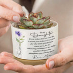 Personalized "To My Daughter" Ceramic Plant Pot - Custom Flower Planter with Drainage Hole - Mother's Day, Birthday Gift for Daughter - 2