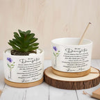 Personalized "To My Daughter" Ceramic Plant Pot - Custom Flower Planter with Drainage Hole - Mother's Day, Birthday Gift for Daughter - 5