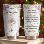 Personalized "To My Daughter" 20oz Stainless Steel Tumbler - Custom Flower & Butterfly Travel Mug - Birthday, Graduation Gift from Mom, Dad - 4