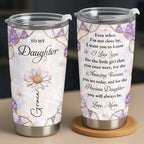 Personalized "To My Daughter" 20oz Stainless Steel Tumbler - Custom Flower & Butterfly Travel Mug - Birthday, Graduation Gift from Mom, Dad - 8