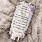 Personalized "To My Daughter" 20oz Stainless Steel Tumbler - Custom Flower & Butterfly Travel Mug - Birthday, Graduation Gift from Mom, Dad - 10
