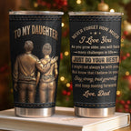 Custom "To My Daughter I Love You" 20oz Stainless Steel Tumbler with Lid - Personalized Travel Coffee Mug - Graduation, Birthday Gift - 3