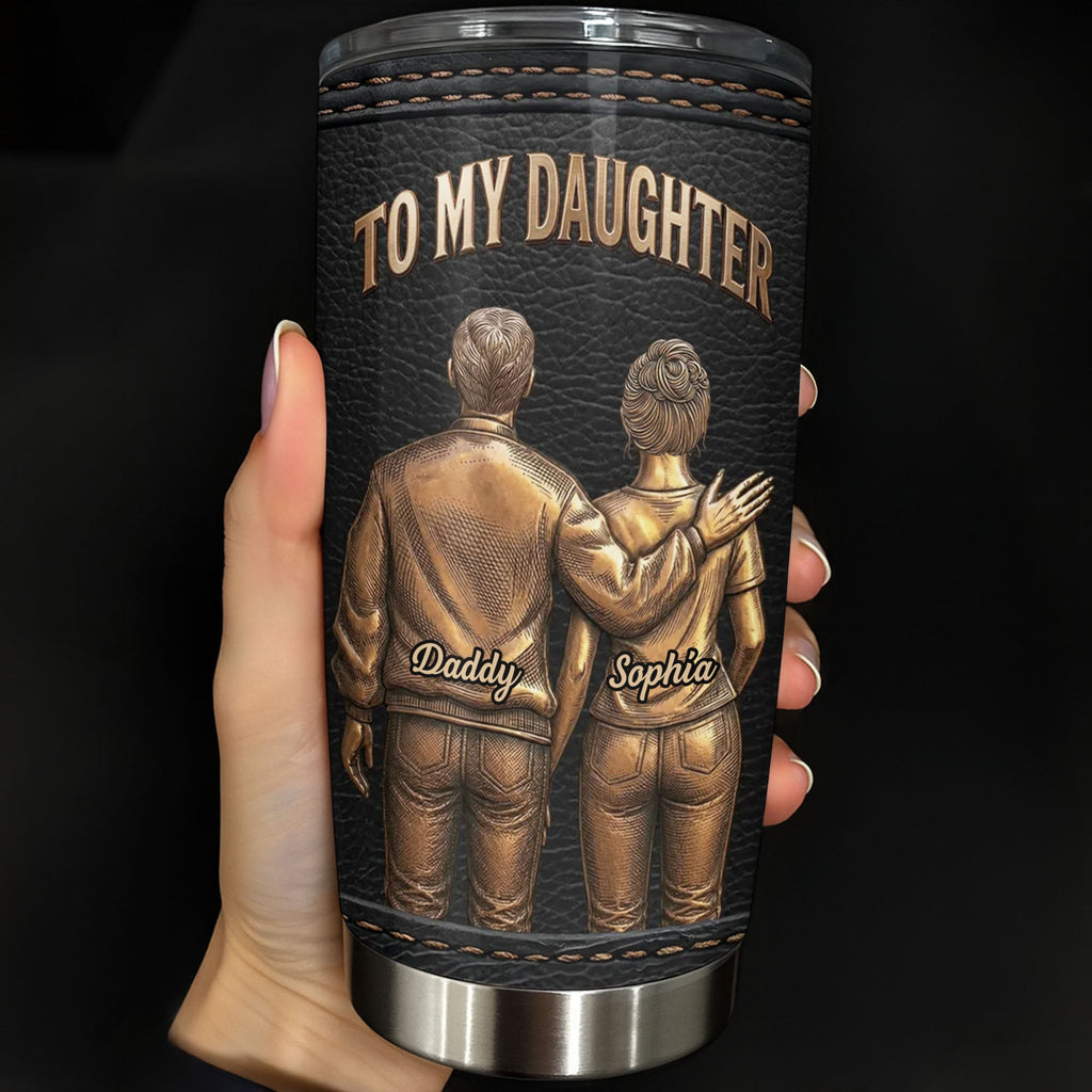 Custom "To My Daughter I Love You" 20oz Stainless Steel Tumbler with Lid - Personalized Travel Coffee Mug - Graduation, Birthday Gift - 7