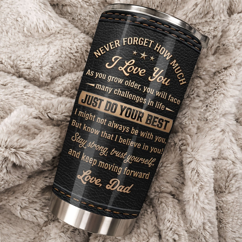 Custom "To My Daughter I Love You" 20oz Stainless Steel Tumbler with Lid - Personalized Travel Coffee Mug - Graduation, Birthday Gift - 2