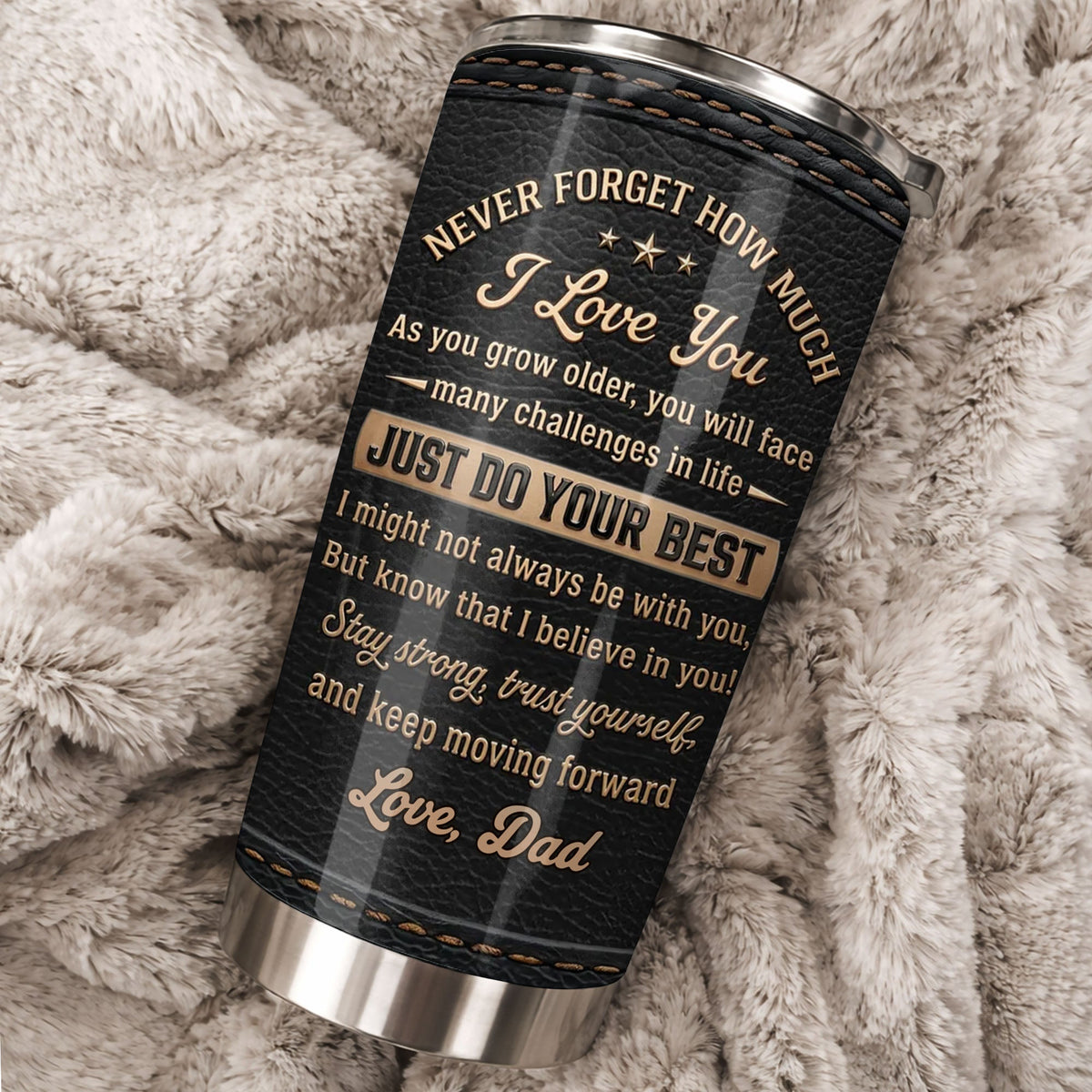 Custom "To My Daughter I Love You" 20oz Stainless Steel Tumbler with Lid - Personalized Travel Coffee Mug - Graduation, Birthday Gift - 2
