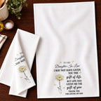 Personalized "To My Daughter-In-Law" Kitchen Towel - Custom Cotton Dish Towel - Mother's Day, Wedding, Housewarming Gift for Her - 10
