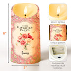 To My Daughter-In-Law, Gift Of Life, Flowers and Butterflies, Custom LED Candle, Gift For Daughter-In-Laws - 3