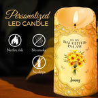 To My Daughter-In-Law, Gift Of Life, Flowers and Butterflies, Custom LED Candle, Gift For Daughter-In-Laws - 4