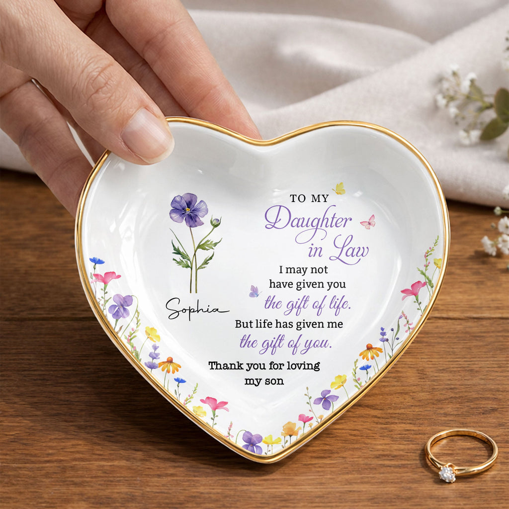 To My Daughter In Law, Ceramic Dish, Gift For Daughter-In-Law and Flower Lovers - 5