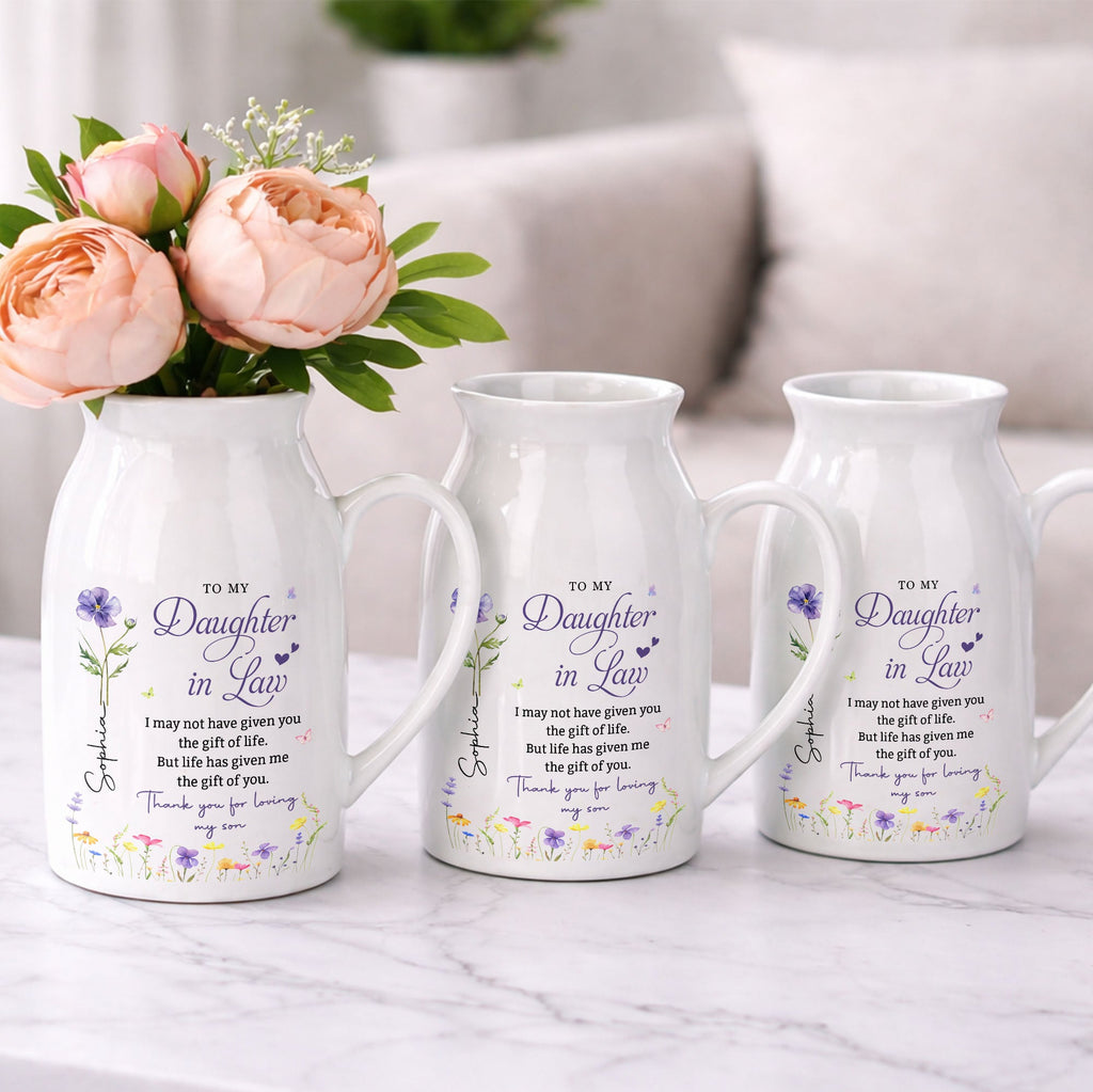To My Daughter-in-Law Flower Vase, Personalized Gift for Daughter-in-Law - 5