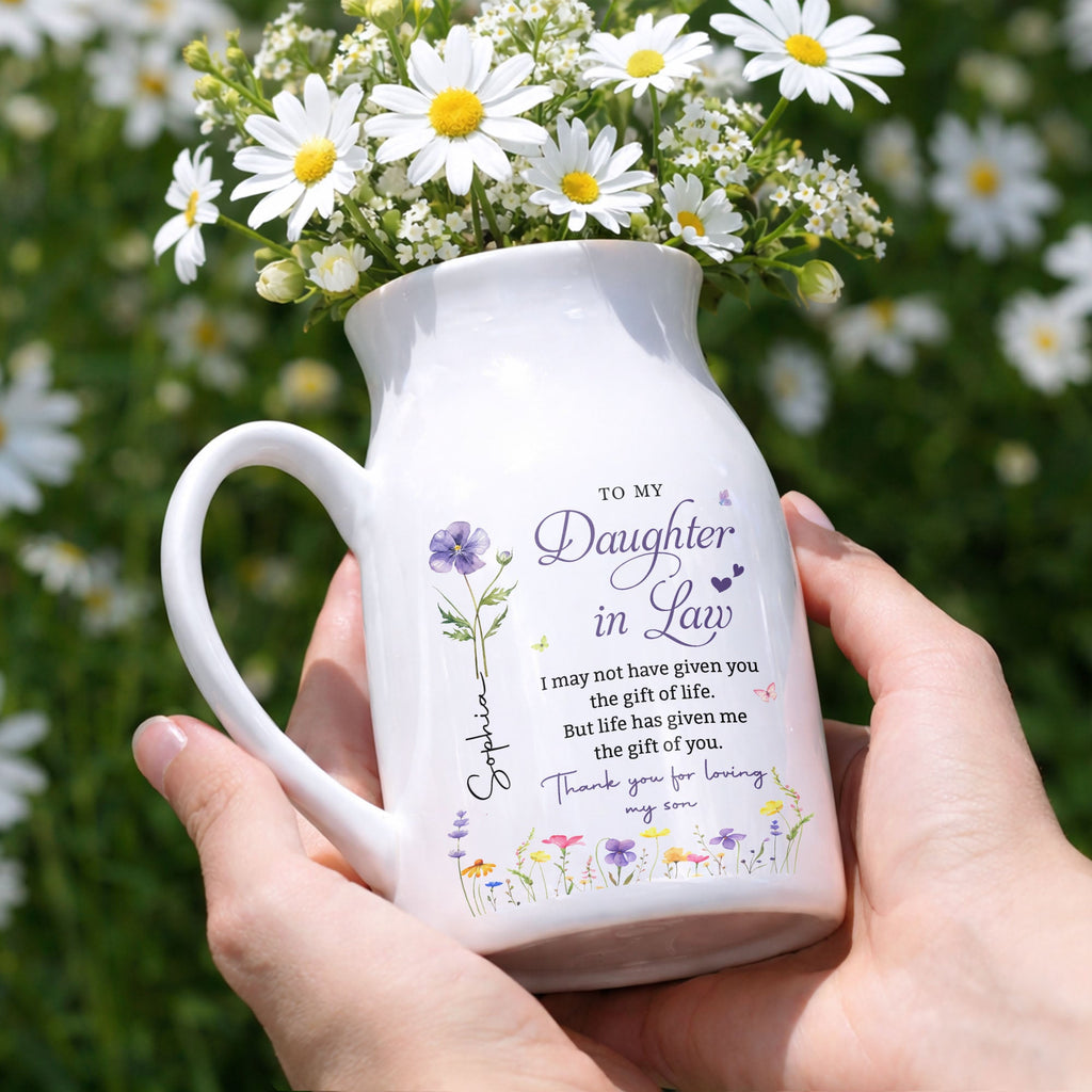To My Daughter-in-Law Flower Vase, Personalized Gift for Daughter-in-Law - 3
