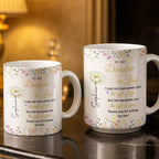 Personalized "To My Daughter-In-Law" Coffee Mug - Custom 11oz Ceramic Floral Tea Cup - Mother's Day, Birthday Gift for Daughter in Law - 3