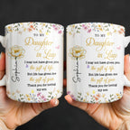 Personalized "To My Daughter-In-Law" Coffee Mug - Custom 11oz Ceramic Floral Tea Cup - Mother's Day, Birthday Gift for Daughter in Law - 4
