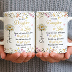 Personalized "To My Daughter-In-Law" Coffee Mug - Custom 11oz Ceramic Floral Tea Cup - Mother's Day, Birthday Gift for Daughter in Law - 6