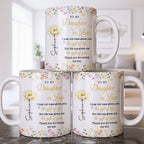 Personalized "To My Daughter-In-Law" Coffee Mug - Custom 11oz Ceramic Floral Tea Cup - Mother's Day, Birthday Gift for Daughter in Law - 8
