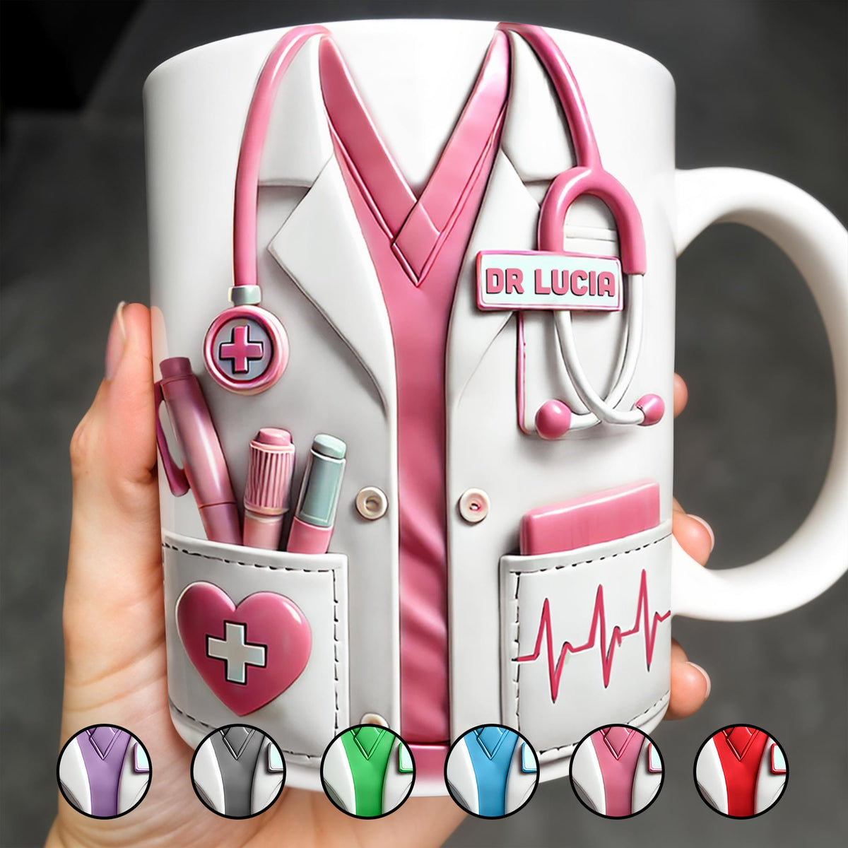 Medical Appreciation Design With Stethoscope, Personalized Custom Coffee Mug, Gift For Medical Professionals - 1