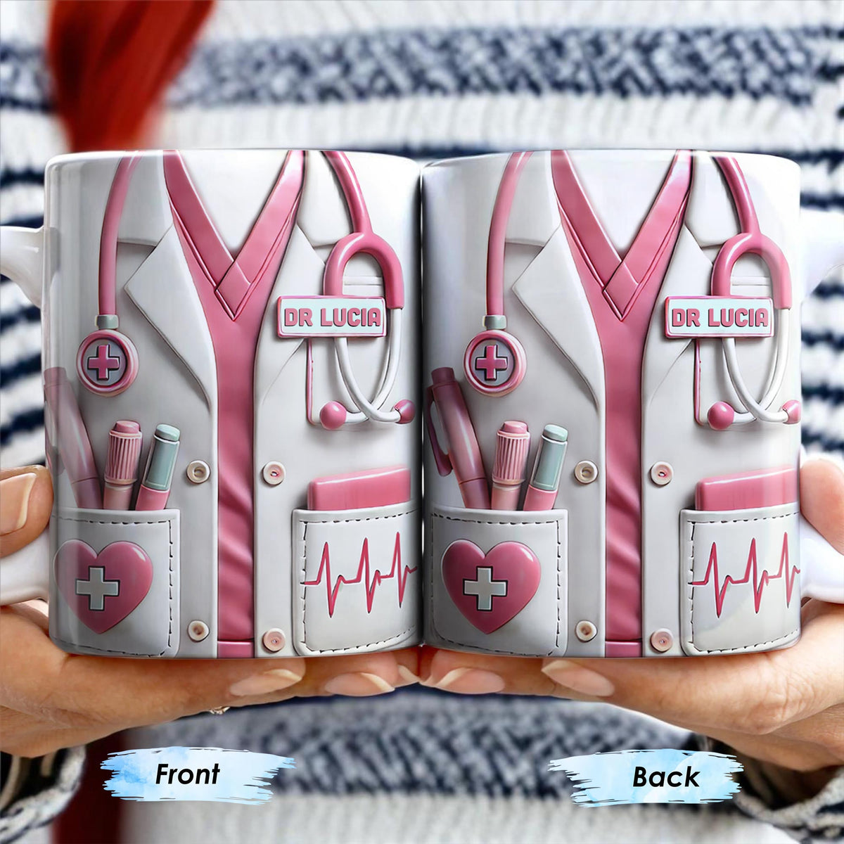 Medical Appreciation Design With Stethoscope, Personalized Custom Coffee Mug, Gift For Medical Professionals - 4