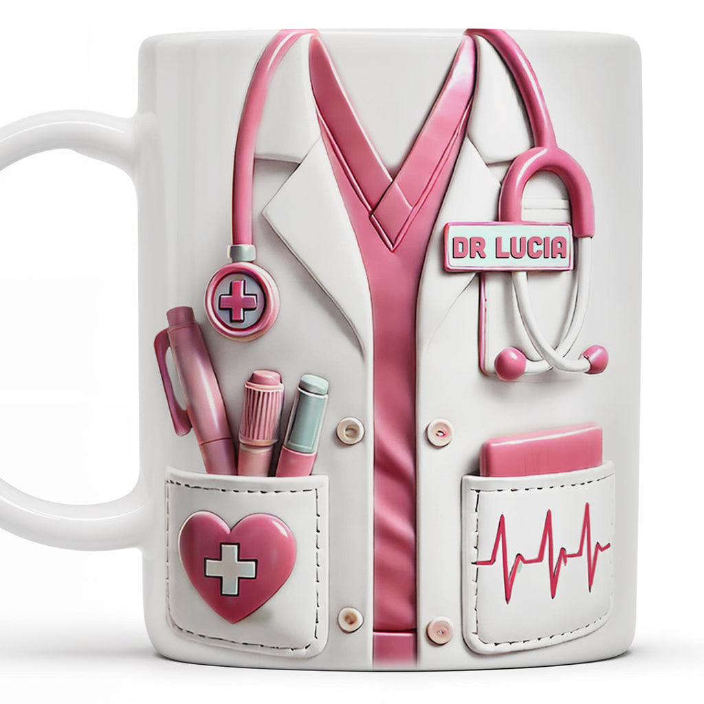 Medical Appreciation Design With Stethoscope, Personalized Custom Coffee Mug, Gift For Medical Professionals - 5