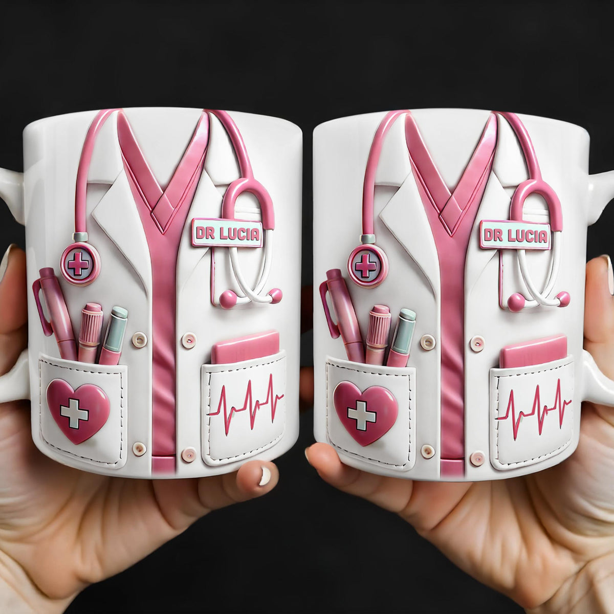 Medical Appreciation Design With Stethoscope, Personalized Custom Coffee Mug, Gift For Medical Professionals - 2