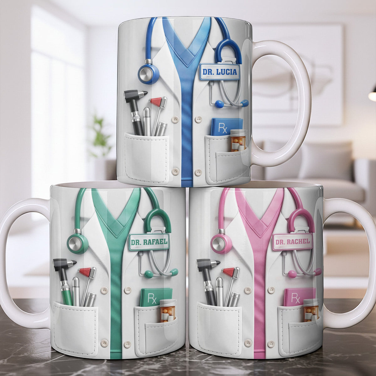 Customize With Your Favorite Doctor's Name And Tools, Coffee Mug, Gift For Medical Professionals - 6