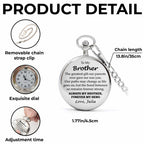 Personalized "To My Brother" Pocket Watch - Custom Engraved Quartz Vintage Watch with Chain - Birthday, Wedding Day Keepsake Gift for Him - 4